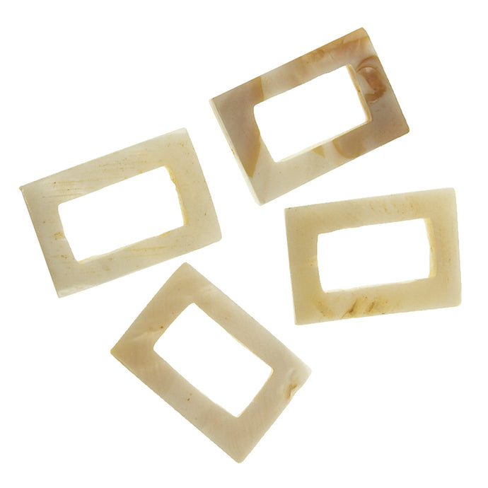 BEAD SHELL 25X15MM RECTANGLE NATURAL 4PC – Arbee Craft