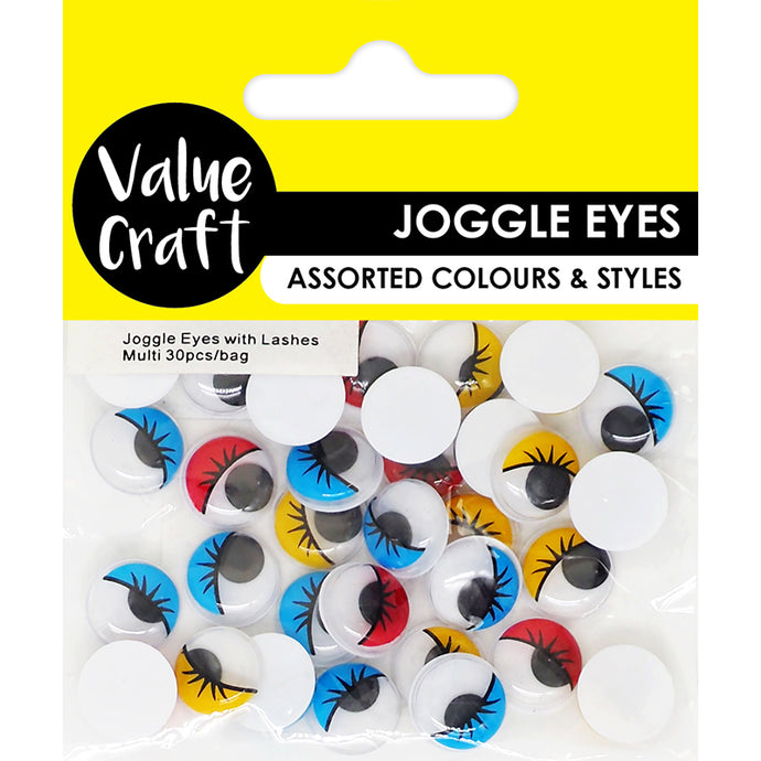 CRAFT JOGGLE EYES LASHES MULTI 30PC – Arbee Craft