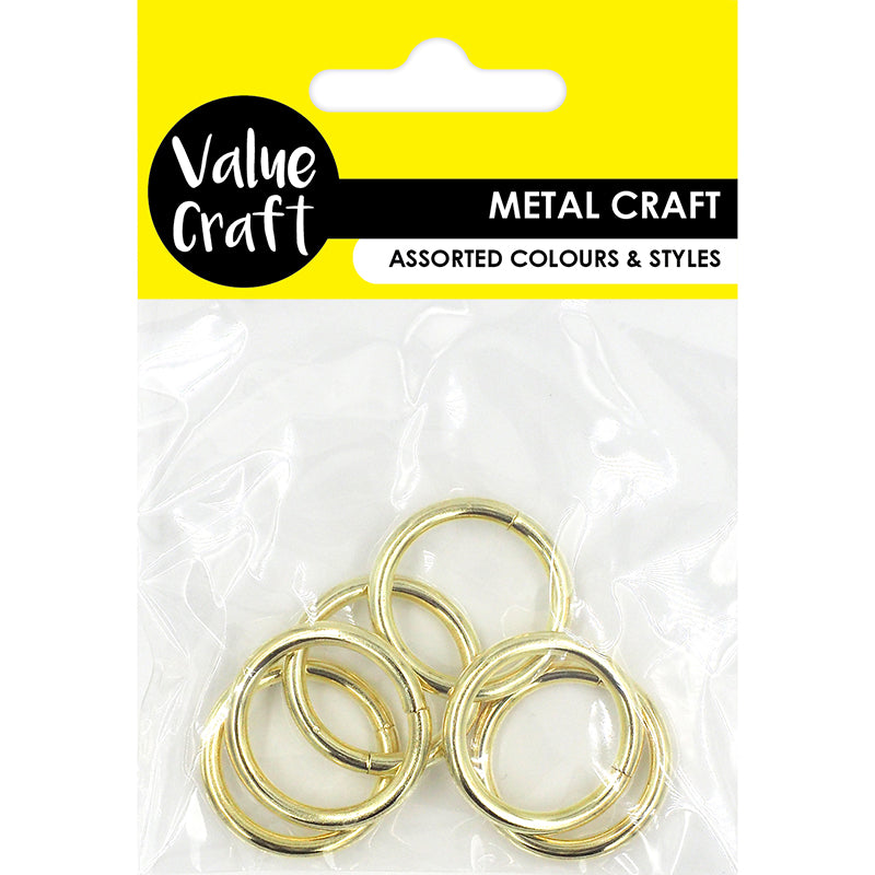 METAL RINGS GOLD 3MM X 25MM 6PC – Arbee Craft